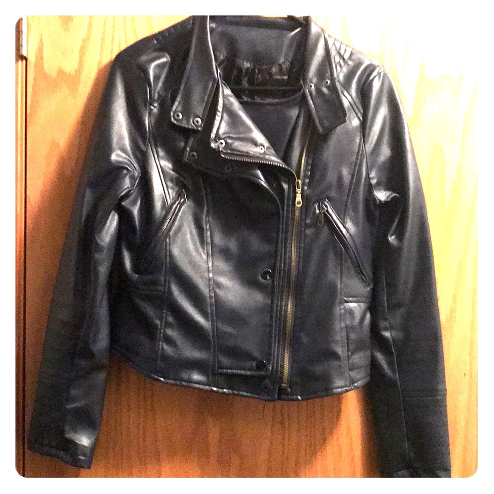 Moto faux leather jacket